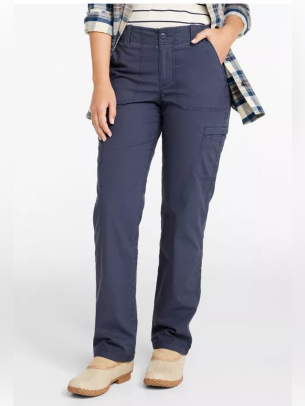 L.L. Bean NWT Preppy Straight-Leg Fitted Cargo Utility Pant DK Gray Mid-Rise 4P